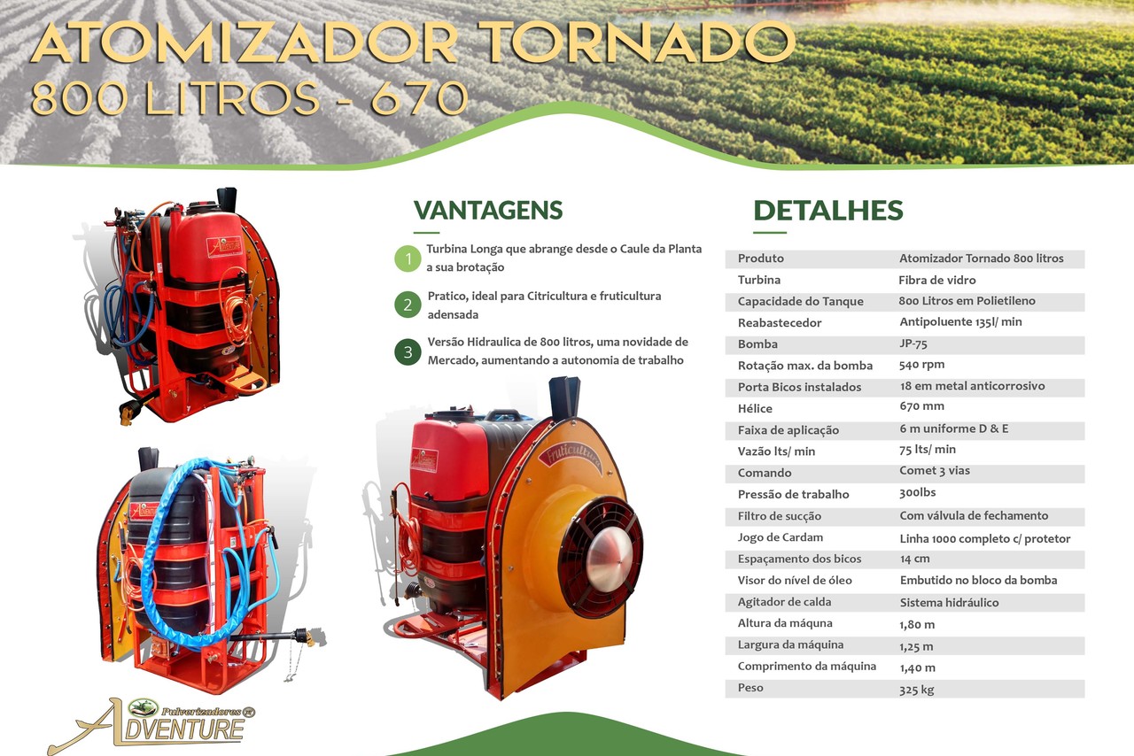 Adventure Atomizador Tornado 800 Litros 670 - 22/22 3