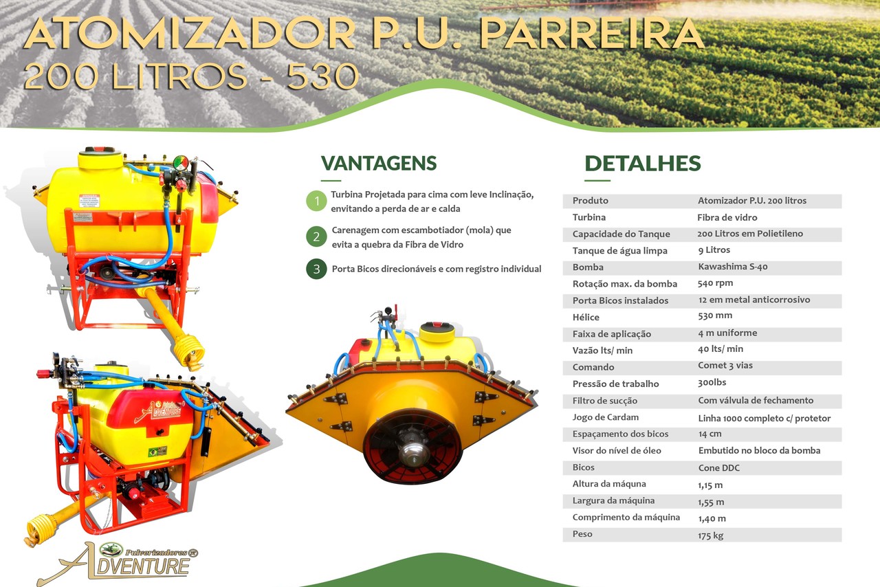 Adventure Atomizador P.U. Parreira 200 Litros 530 - 22/22 10