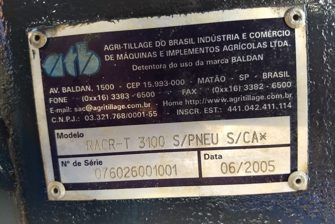 Baldan Scraper RACRT 3100 c/ Rodas Trazeiras  - 05/05 7