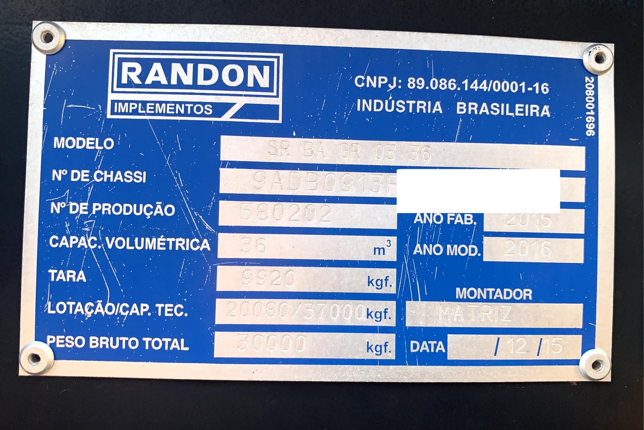 Randon Caçamba - 15/16 2