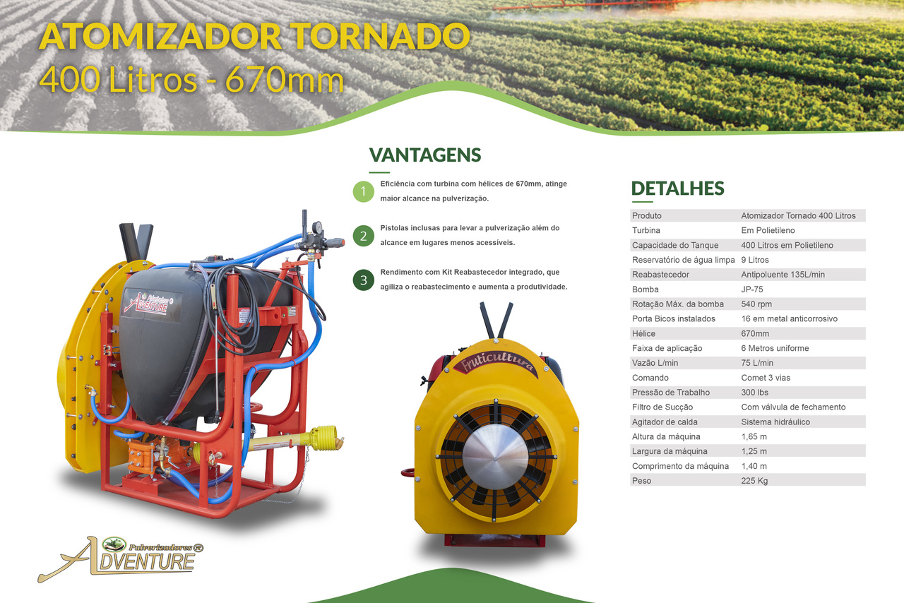 Adventure Atomizador Tornado 400 Litros 850 - 22/22 9