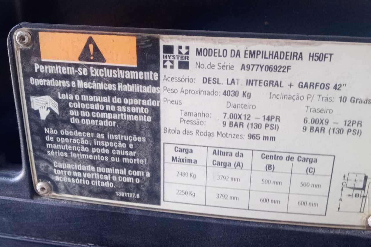 Hyster  H50FT - 08/08 13