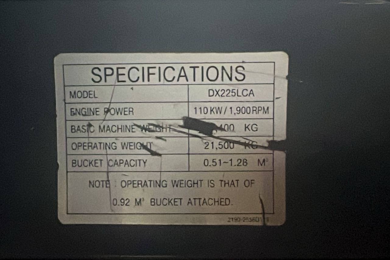 Doosan DX225LCA - 11/11 2