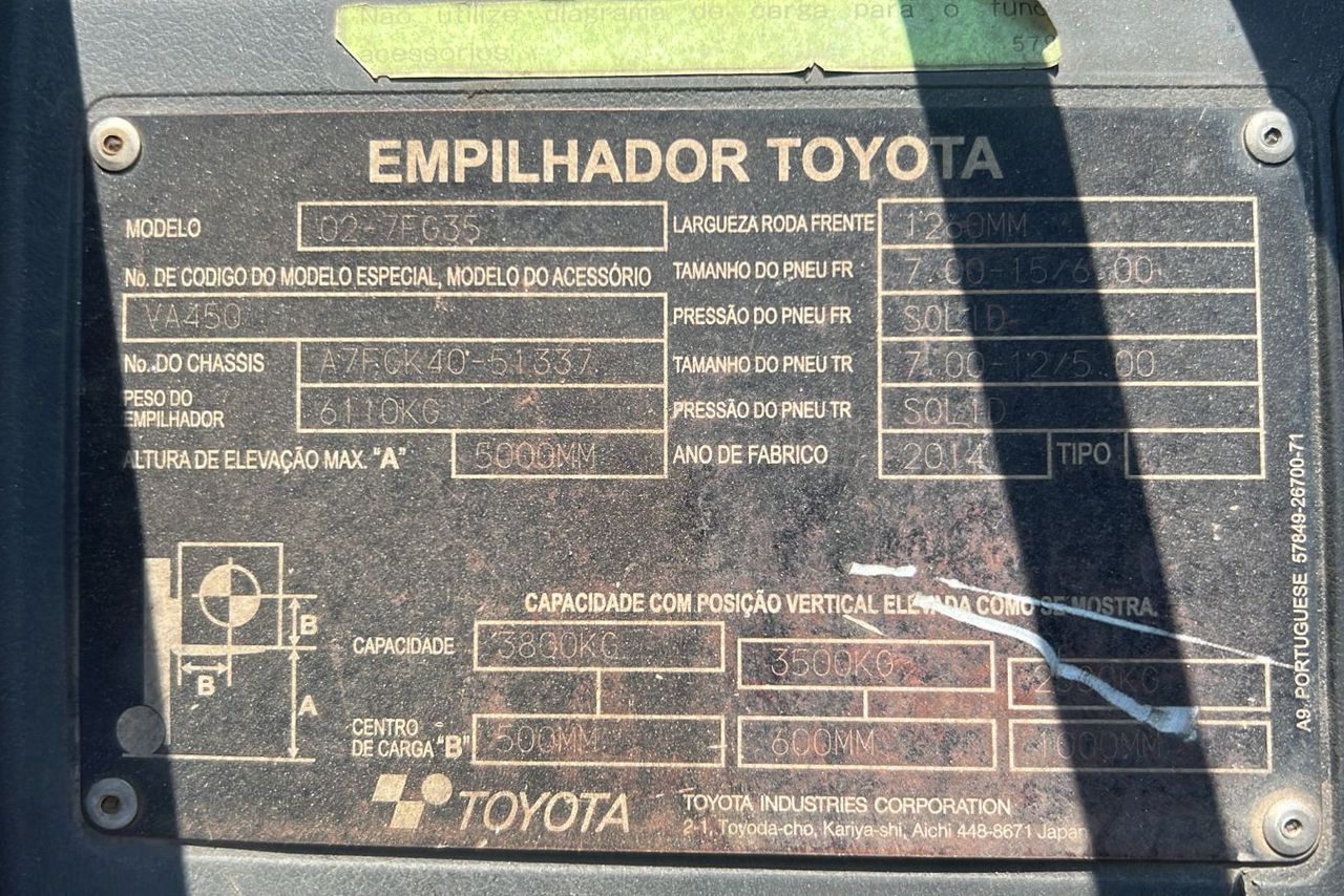 Toyota Empilhadeira - 20/14 4