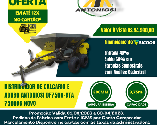 Distribuidor de Fertilizantes, Calcário e Sementes